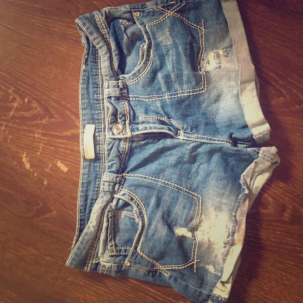 Blue denim shorts